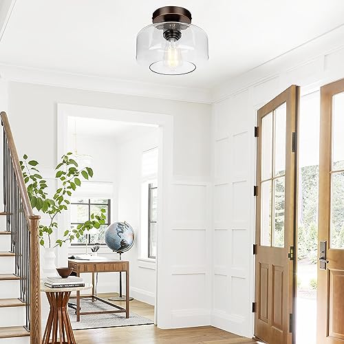 Industrial Semi Flush Mount Ceiling Light Oil Rubbed Bronze
