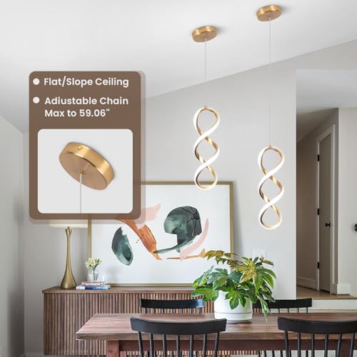 Gold Led Pendant Lights Kitchen Island