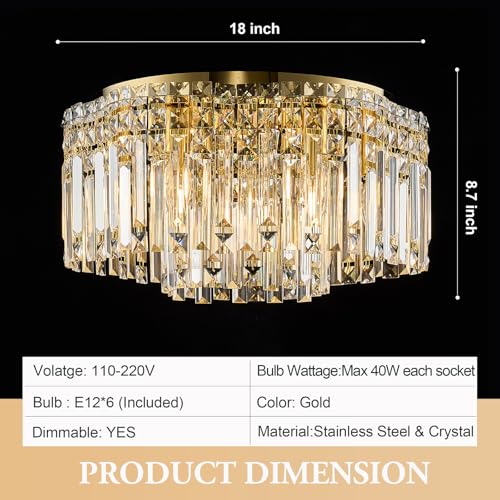 Flush Mount Crystal Chandelier