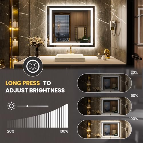 40"X34" LED Bathroom Mirror with Lights