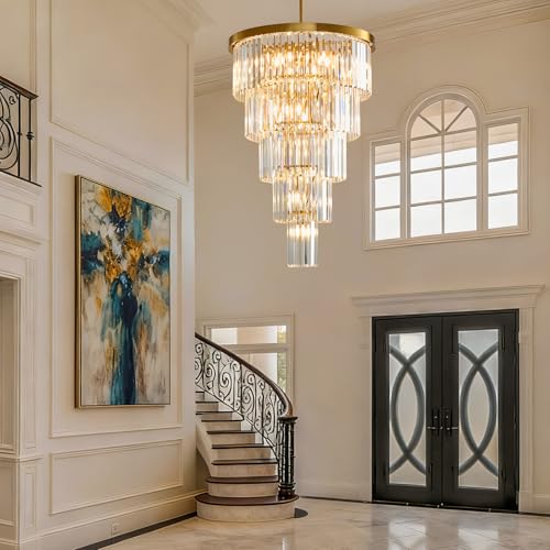 High Ceiling Chandelier Crystal Modern