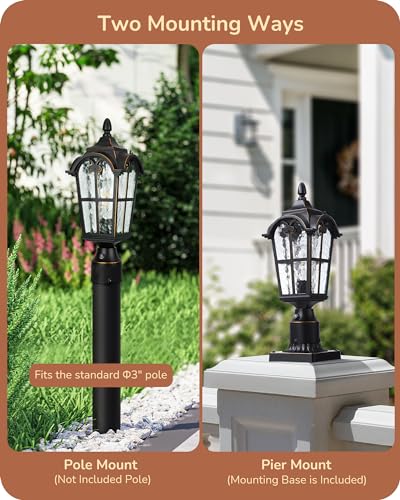 Dusk to Dawn Outdoor Post Light with Pier Mount Base