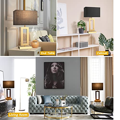 22'' Black&Gold Lamps for Bedrooms Set of 2 (2 Count)