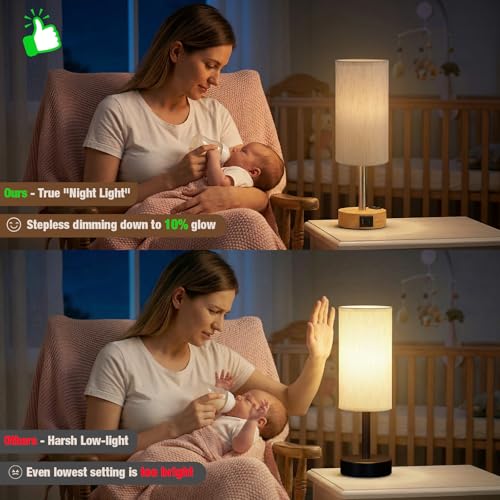 Touch Bedside Table Lamp for Bedroom