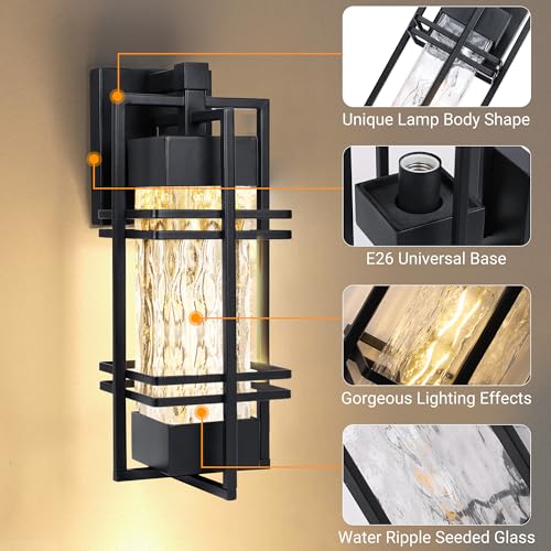 15" Outdoor Porch Light Fixtures Wall Mount (2 Count)