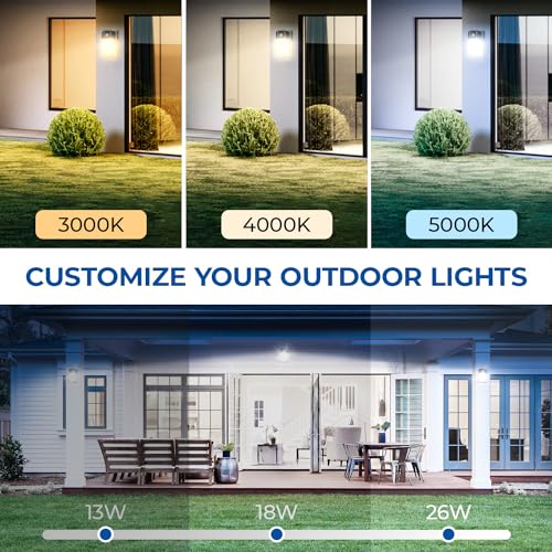 26W LED Wall Pack Light with Dusk to Dawn Sensor (2 Count)