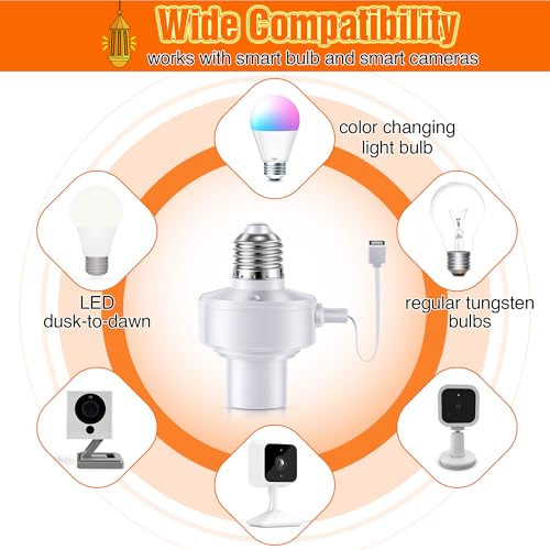 2 Pack E26 Light USB Socket Adapter (2 Count)