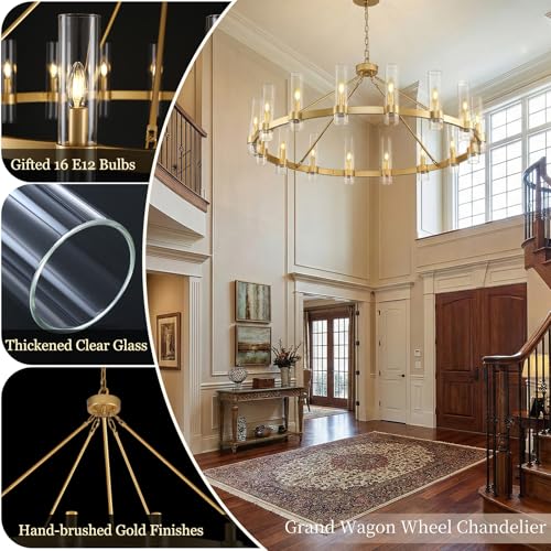Gold Wagon Wheel Chandelier