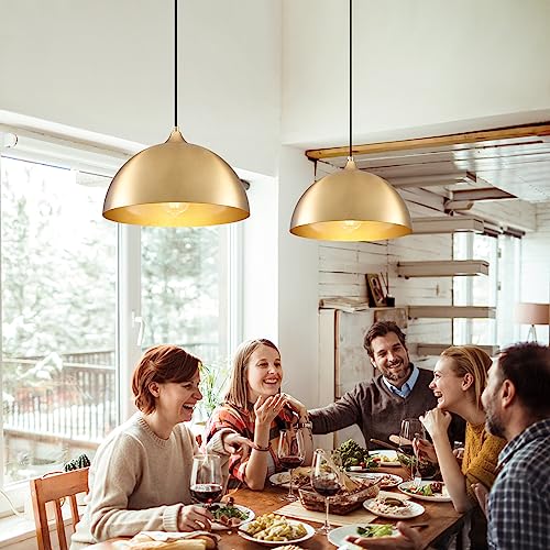 Gold Electroplated Industrial Pendant Light 11.8inches 2 Packs (2 Count)