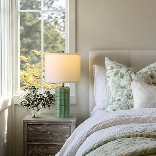 20.75" Small Modern Ceramic Table Lamps Set of 2 for Bedroom (2 Count)