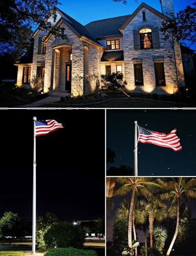 30W Spot Lights Outdoor LED Spotlight 120V 3000LM Ultra Bright Flag Pole Light with Metal Stake (2 Count)