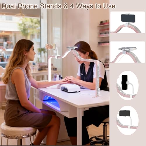 Nail Lamp with Dual Phone Holder