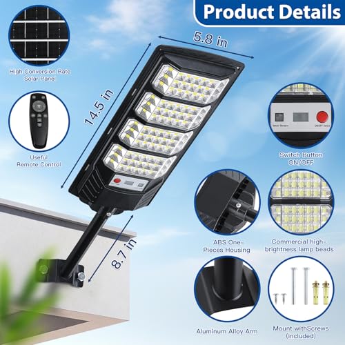 6 Pack Solar Street Lights Outdoor Waterproof (6 Count)