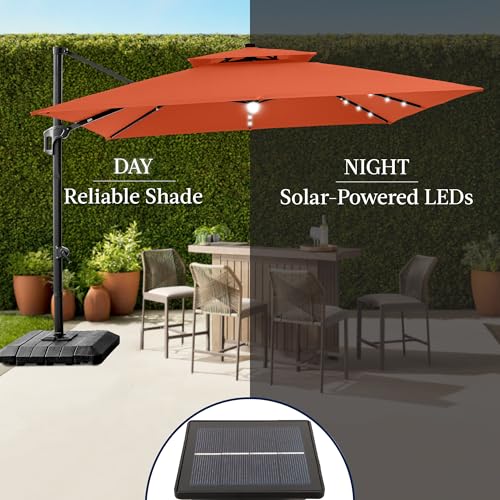 9x12ft LED Cantilever Patio Umbrella w