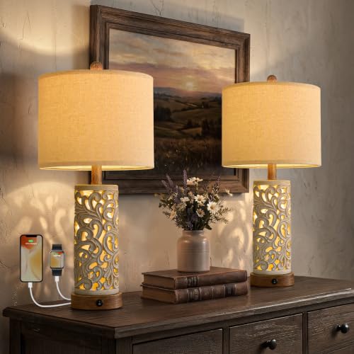 22'' Table Lamp Set of 2 for Living Room (2 Count)