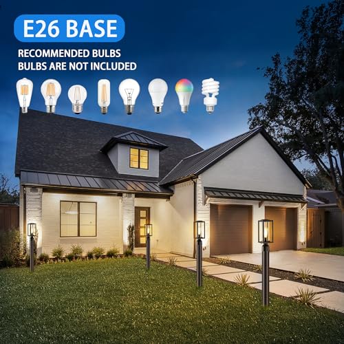 13'' Outdoor Post Lights Lamp Post Light Fixture 2 Packs (2 Count)