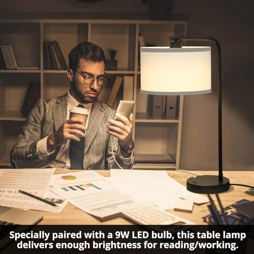 Table Lamp for Bedroom with USB C+A Ports