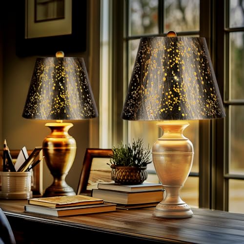 Etched Starlight Metal Lamp Shade set of 2