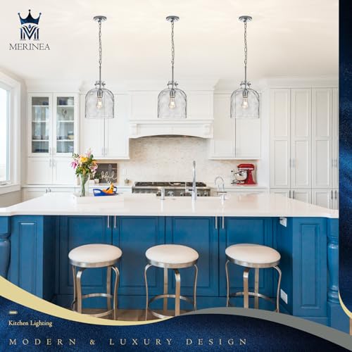 Chrome Hammered Glass Pendant Light
