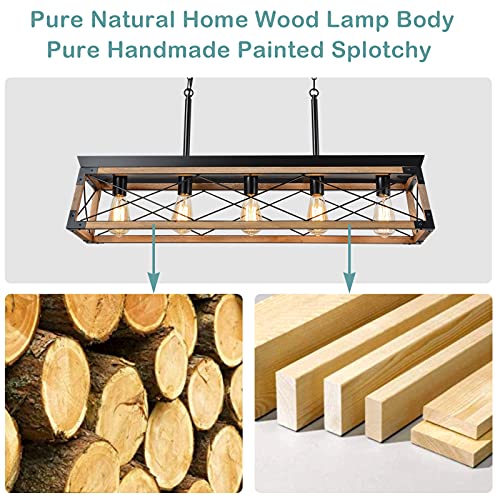 Farmhouse Rustic Wood Chandelier