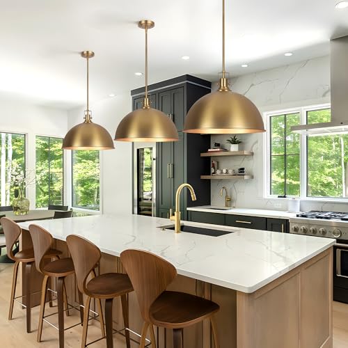 18 Inch Brushed Gold Large Pendant Light Kitchen Island