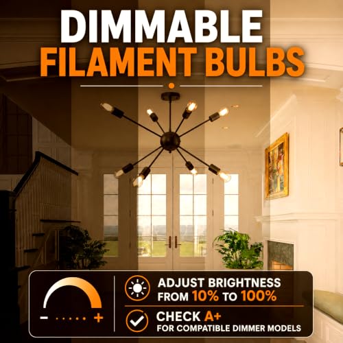 A19 Vintage Dimmable LED Light Bulbs (6 Count)