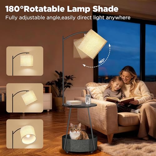 Floor Lamp with Table (Black)