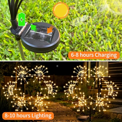 2 Pack Solar Garden Lights Outdoor Waterproof (2 Count)