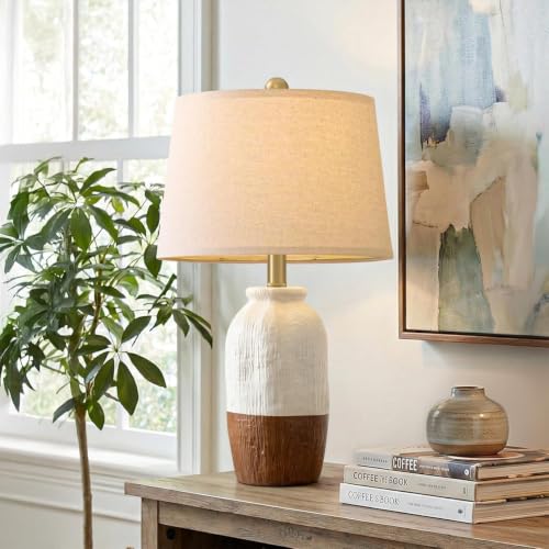 22.5" White Ceramic Table Lamps for Bedroom