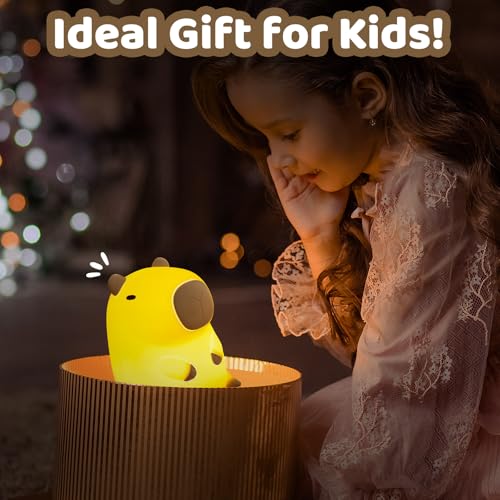 Huggwaii Squishy Capybara Night Light for Kids