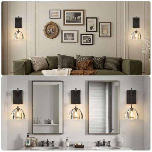 Crystal Brass Dome Wall Sconce