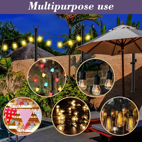 4 Pack String Light Poles (5 Foot)