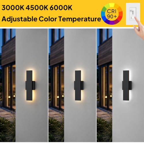2 Pack 15.75 inch Modern LED Outdoor Wall Light
