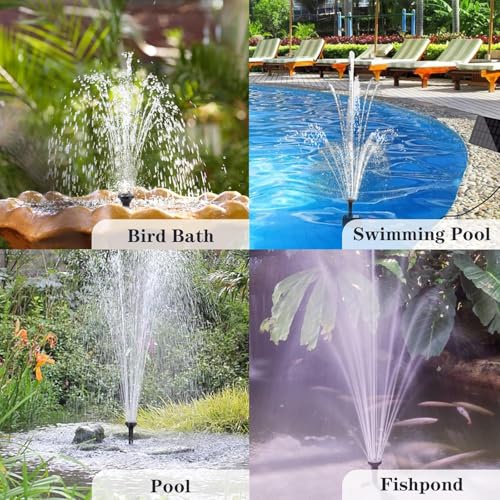 Solar Fountain Pump for Bird Bath (7 Count)