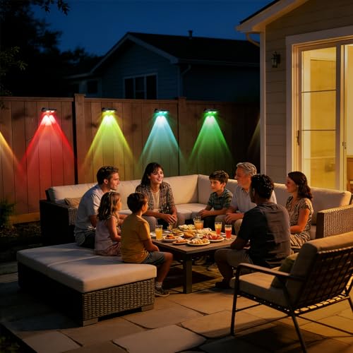 Solar Fence Lights Outdoor Waterproof LED