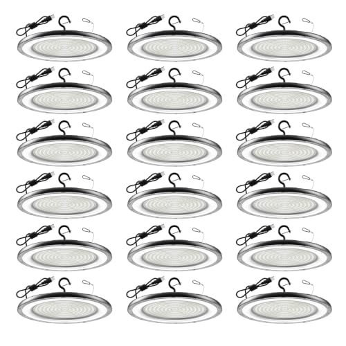 400W UFO High Bay Light 18Pack 60000LM LED Shop Lights Plug & Play (18 Count)