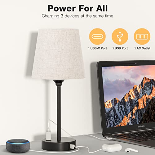 Bedside Table Lamps Set 2 for Bedroom (2 Count)