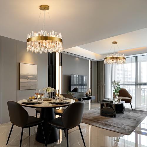 Modern Crystal Chandelier Luxury Raindrop Chandelier D19.7''