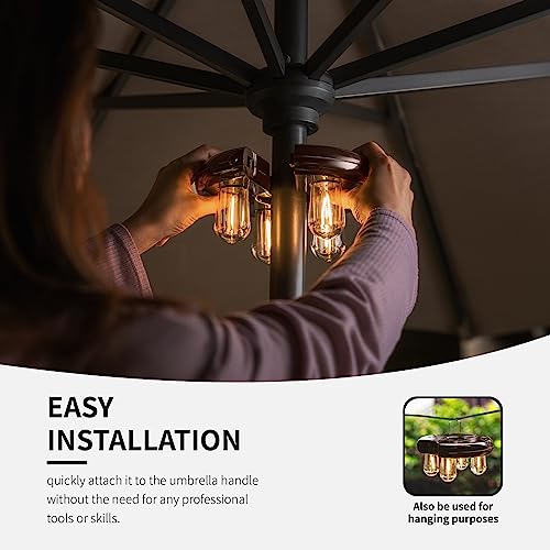Patio Umbrella Light with LED Edison Bulbs