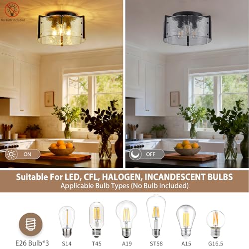 14.2“ Semi Flush Mount Ceiling Light Fixture