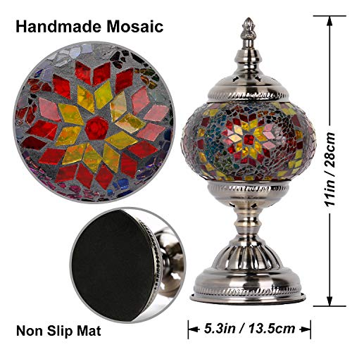Turkish Mosaic Lamp Stained Glass Table Lamp with Tiffany Style