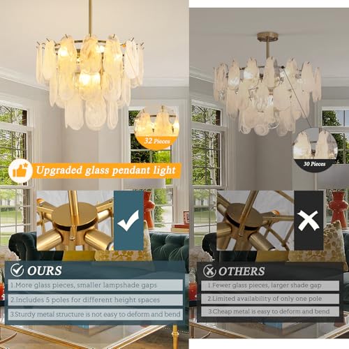 Modern Gold Cloud Glass Chandeliers