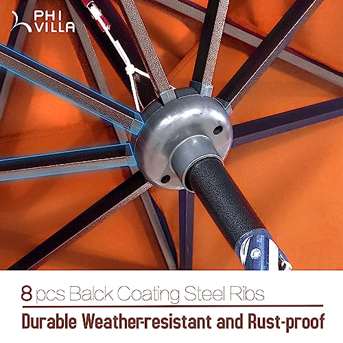 9ft Outdoor Patio Umbrellas with 24 pcs LED Solar Lights