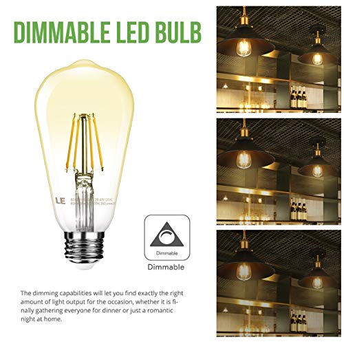 LE ST64 E26 Vintage Edison LED Bulbs (6 Count)