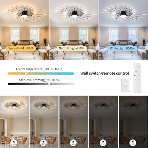 41.3 Inch Modern LED Flush Mount Ceiling Light