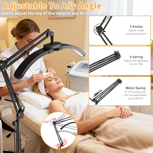 2-in-1 Half Moon Lash Light, 2026 Foldable LED Floor Lamp Black