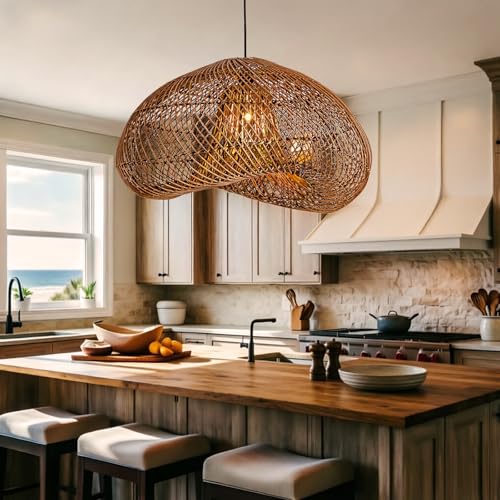 23.6" Rattan Pendant Light