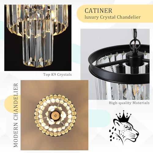 12" Modern Crystal Chandeliers (3 Count)