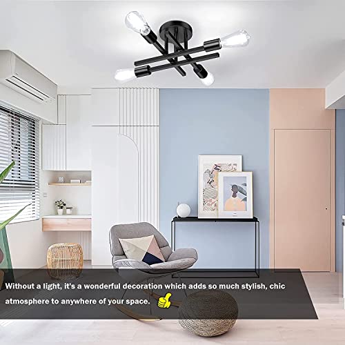 Modern 4 Light Semi Flush Mount Ceiling Light Fixture