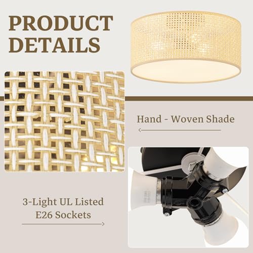 13Inch Boho Semi Flush Mount Ceiling Light